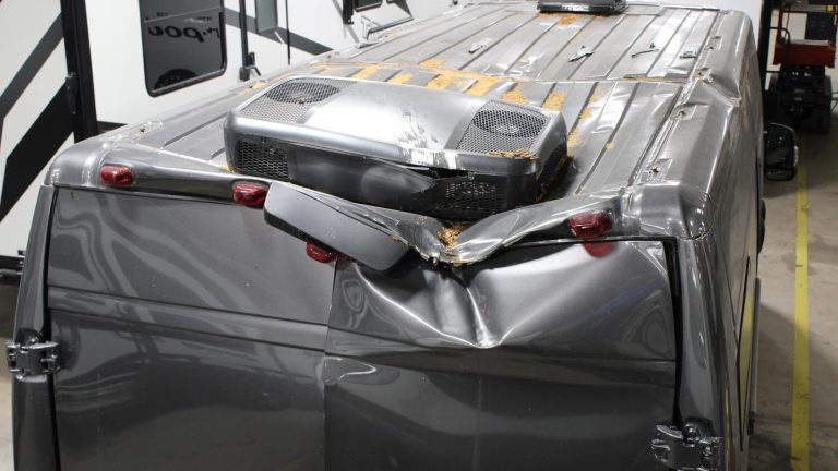 What steps are involved in repairing RV collision damage